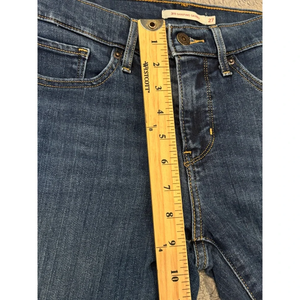 Levis 311 Shaping Skinny Jeans Womens 27 Dark Wash Denim Blue Mid Rise 311-1049
